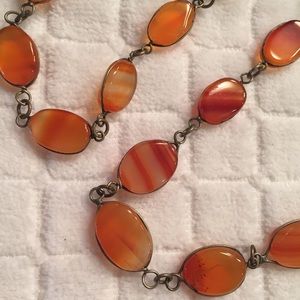 Vintage orange stone necklace